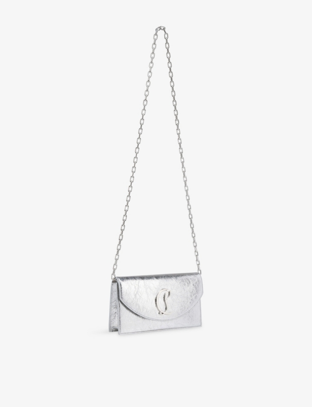 Loubi54 Metallic Leather Clutch Bag