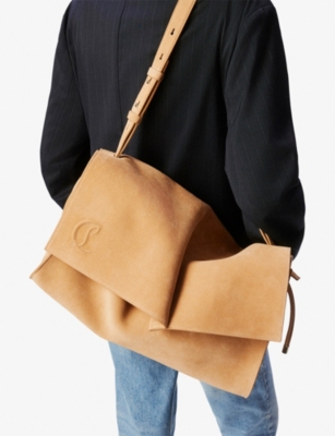 Christian Louboutin Womens Lionne Baggy Large Leather Shoulder Bag In Brown