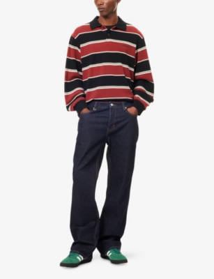 Neuw Mens Julian Flared Denim Jeans Indigo In Purple