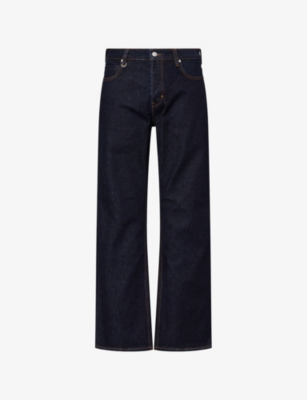 Neuw Mens Julian Flared Denim Jeans Indigo In Purple