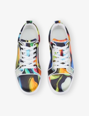 Christian Louboutin Womens Multi Fun Louis Junior Crepe-satin Low-top Trainers Eur 40 / 7 Uk