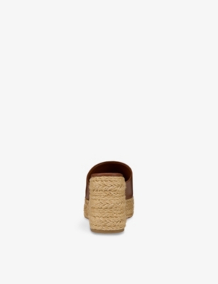 Shop Christian Louboutin Womens Cuoio Calakala 85 Leather Heeled Espadrilles Eur 40 / 7 Uk