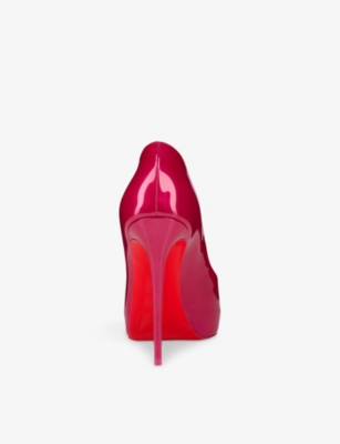 Christian Louboutin Womens Pinup Hot Chick Alta 120 Patent-leather Heeled Courts Eur 38/5 Uk