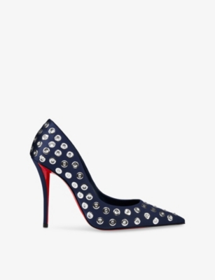 Christian Louboutin Miss Z Boum Boum Satin Pumps 100 In Blue