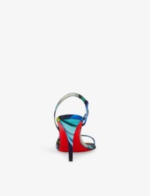 Christian Louboutin Rosa Z Silk Floral Heeled Sandals 80 In Multi