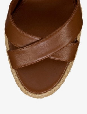 CHRISTIAN LOUBOUTIN WOMENS CHRISTIAN LOUBOUTIN CALAKALA 85 SUEDE AND LEATHER HEELED ESPADRILLES 
