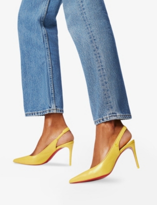 Christian Louboutin Sporty Kate Leather Slingback Pumps 85