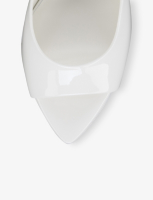 Shop Christian Louboutin Womens Miss Z 80 Patent-leather Mules Bianco Eur 36 / 3 Uk