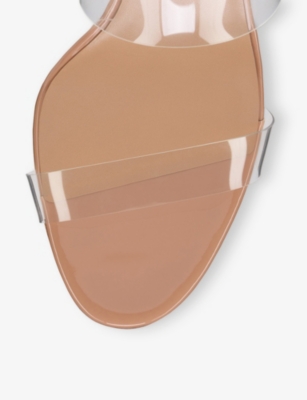 Christian Louboutin Just Nothing Clear Red Sole Slide Sandals In Neutral