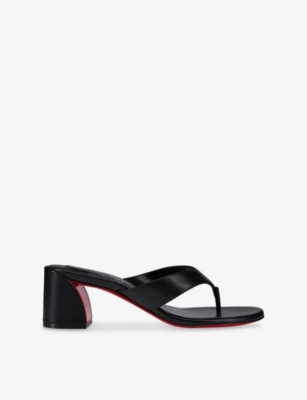 CHRISTIAN LOUBOUTIN: Janetonga 55 Leather Heeled Mules