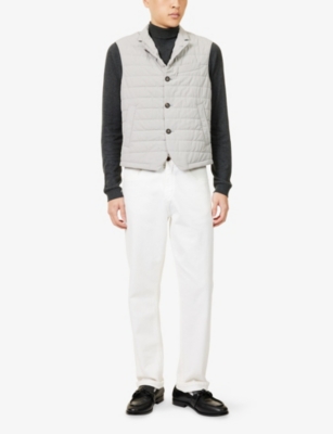 Eleventy Mens Clay Sleeveless Lightly-padded Gilet In Gray