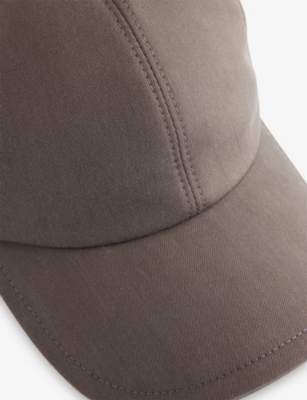 Eleventy Mens Cocoa Contrast Trim Silk Cap In Brown