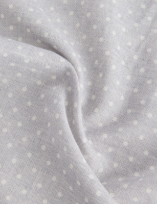 Eleventy Mens Light Melange Gray Polka-dot Cotton And Wool Pocket Square In Gray