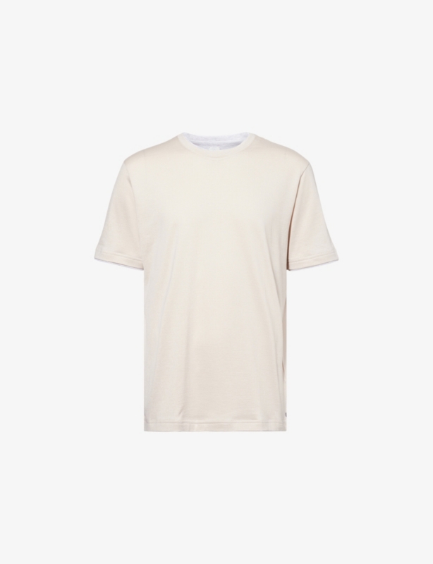 Double-Layered Crewneck Cotton T-Shirt