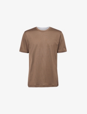 ELEVENTY: Double-Layered Crewneck Cotton T-Shirt