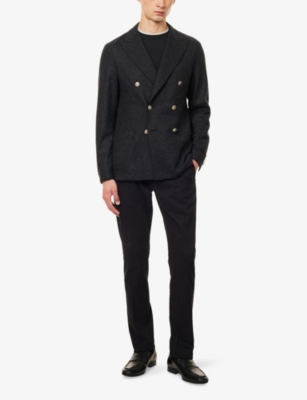 ELEVENTY: Peak-Lapels Double-Breasted Wool-Blend Blazer