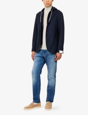ELEVENTY: Detachable-Hood Notched-Collar Wool-Blend Jacket