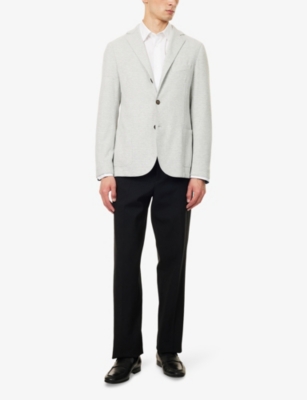 ELEVENTY: Prince Of Wales Notch-Lapels Stretch-Woven Blazer