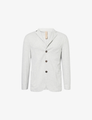 ELEVENTY: Prince Of Wales Notch-Lapels Stretch-Woven Blazer