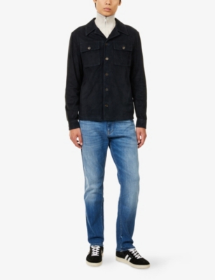 ELEVENTY: Classic Notched-Collar Suede Shirt