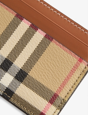 Burberry Compact Check Pattern Cardholders In Neutral