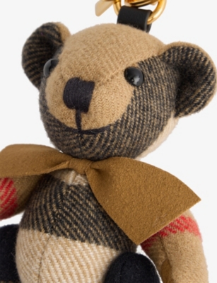 Burberry Womens Archive Beige Thomas Bear Cashmere Keyring