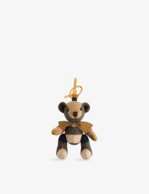 Burberry Womens Archive Beige Thomas Bear Cashmere Keyring