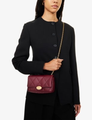 Burberry Womens Punnet Strand Mini Leather Cross Body Bag In Red