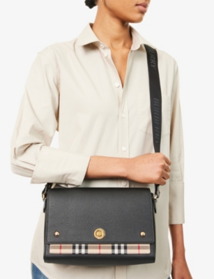 Burberry Note Medium Canvas And Leather Shoulder Bag