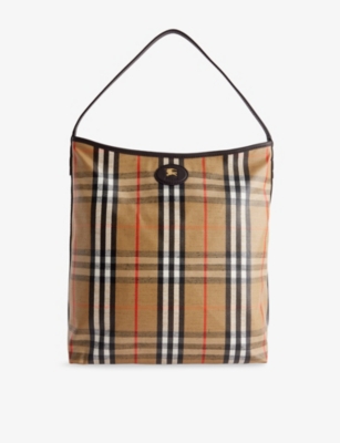 BURBERRY: Highlands Waxed-Cotton Blend Shoulder Bag