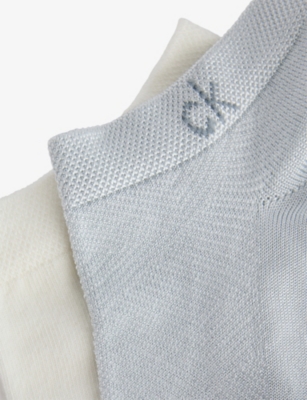 CALVIN KLEIN: Pack of Two Stretch-Mesh Ankle Socks