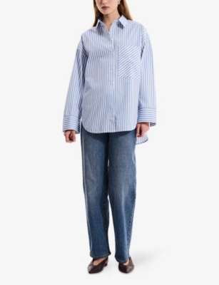 OMNES: Kendra Stripe Relaxed-Fit Cotton Shirt