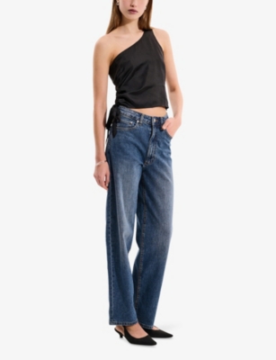 Omnes Womens  Sweeny One-shoulder Satin Top