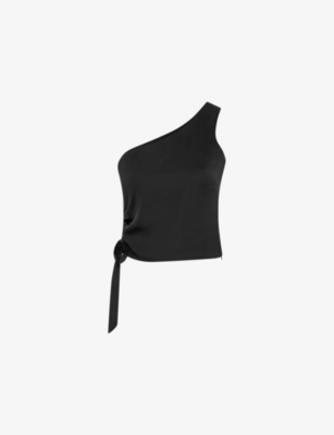 Omnes Womens  Sweeny One-shoulder Satin Top