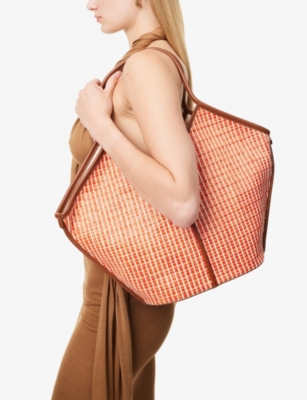 HEREU: Calella Striped Raffia Tote Bag