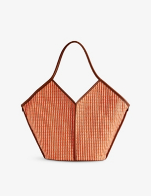HEREU: Calella Striped Raffia Tote Bag