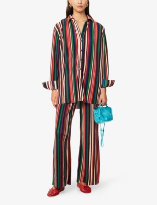 FARM RIO: Pipa Stripes Pleated Woven Shirt
