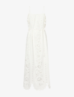 Richelieu Embroidered Linen-Blend Maxi Dress