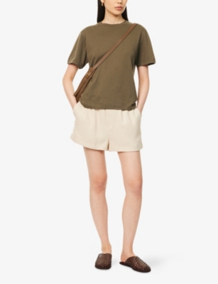 Extreme Cashmere Womens Army Cuba Round-neck Cotton And Cashmere-blend Knitted T-shirt