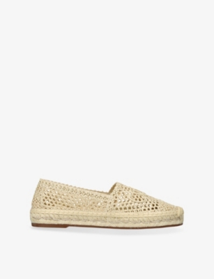 CHLOE: Isla Logo-Embossed Crochet Espadrilles