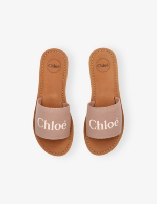 CHLOE: Kids' Logo-Print Woven Sliders