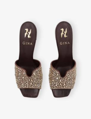 GINA: Florence Heeled Leather Mules