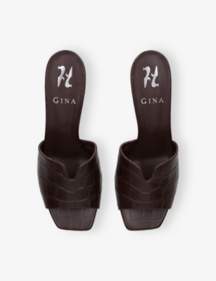 GINA: Arles Heeled Leather Mules