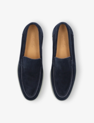 Aurélien Mens Navy Yacht Suede Loafers Eur 45 / 11 Uk