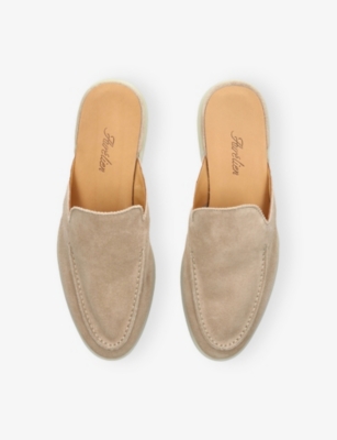 Aurélien Womens Beige Yacht Suede Slippers Eur 39 / 6 Uk