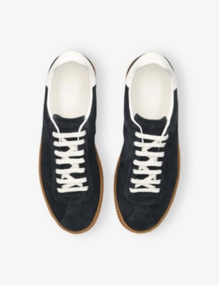 Jak Mens Navy Flow Suede Low-top Trainers Eur 44 / 10 Uk