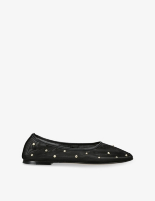DEAR FRANCES: Balla Mesh-Stud Ballet Flats