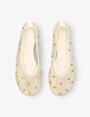 DEAR FRANCES: Balla Mesh-Stud Ballet Flats