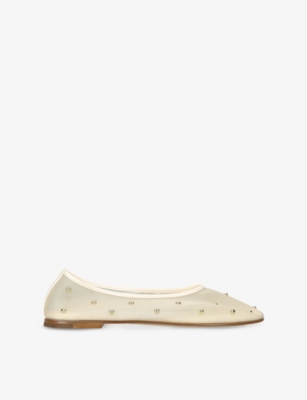 DEAR FRANCES: Balla Mesh-Stud Ballet Flats