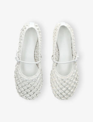 Shop Dear Frances Womens  Balla Weave Leather Ballet Flats